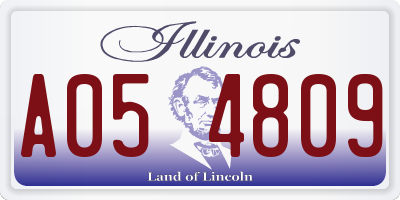 IL license plate A054809