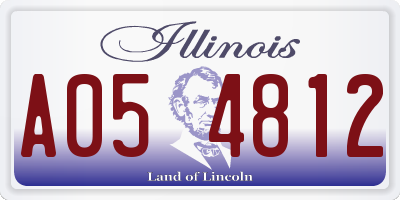 IL license plate A054812