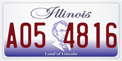 IL license plate A054816