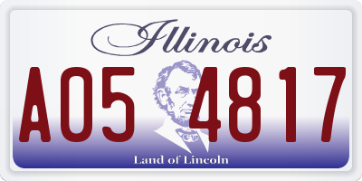 IL license plate A054817