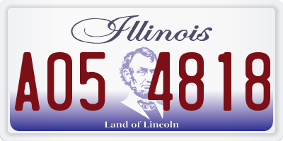 IL license plate A054818