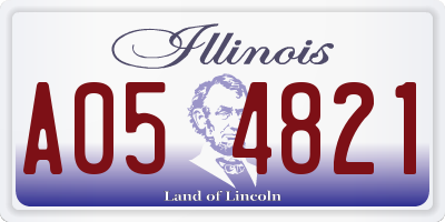 IL license plate A054821
