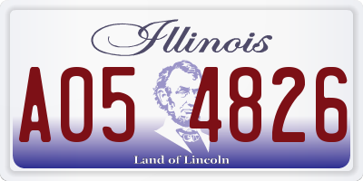 IL license plate A054826