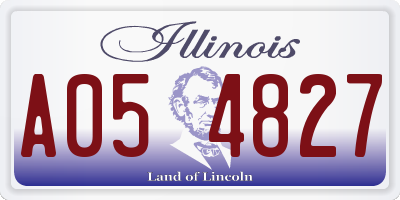 IL license plate A054827