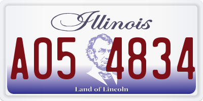 IL license plate A054834