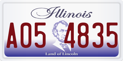 IL license plate A054835