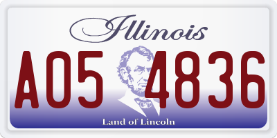 IL license plate A054836