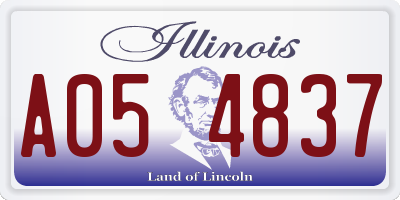 IL license plate A054837