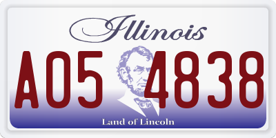 IL license plate A054838
