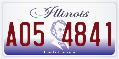 IL license plate A054841
