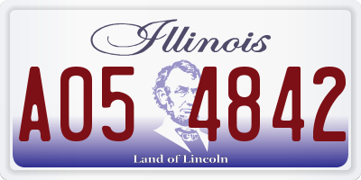 IL license plate A054842
