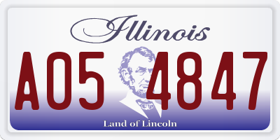 IL license plate A054847