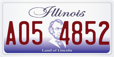 IL license plate A054852
