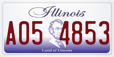 IL license plate A054853