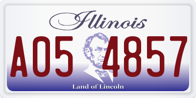 IL license plate A054857