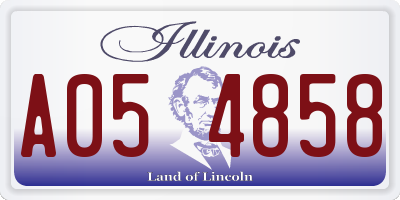 IL license plate A054858