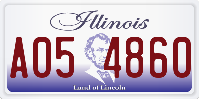 IL license plate A054860