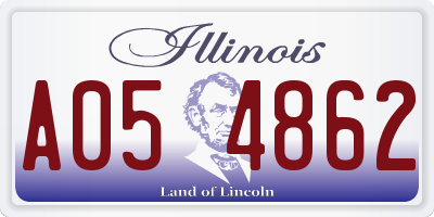IL license plate A054862