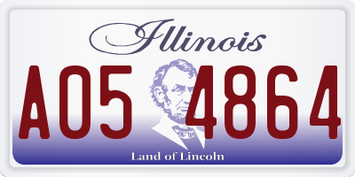 IL license plate A054864