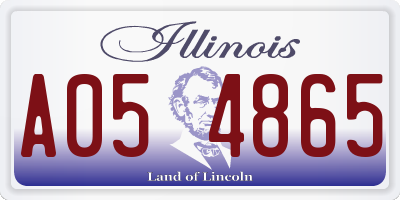 IL license plate A054865