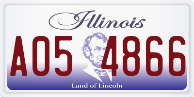 IL license plate A054866