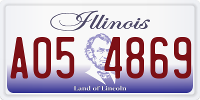 IL license plate A054869