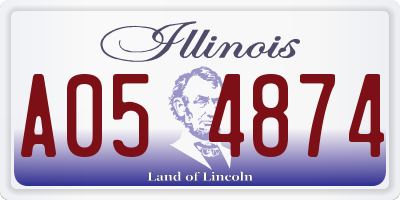 IL license plate A054874