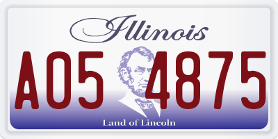 IL license plate A054875