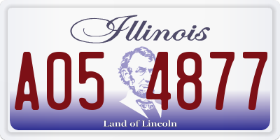 IL license plate A054877