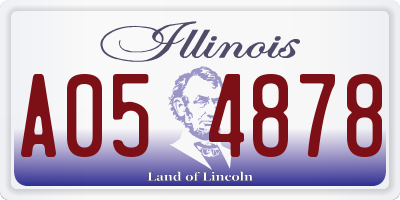 IL license plate A054878