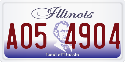 IL license plate A054904