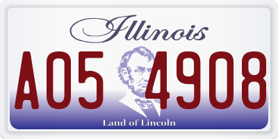 IL license plate A054908