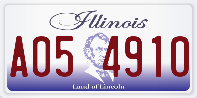 IL license plate A054910
