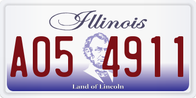 IL license plate A054911