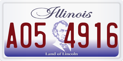IL license plate A054916