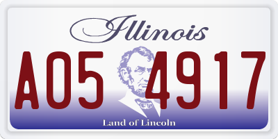 IL license plate A054917