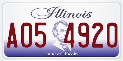 IL license plate A054920