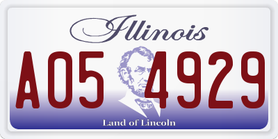 IL license plate A054929