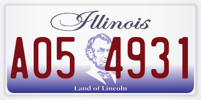 IL license plate A054931