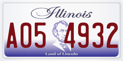 IL license plate A054932