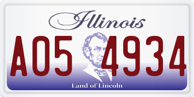 IL license plate A054934