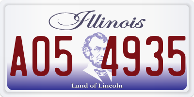 IL license plate A054935