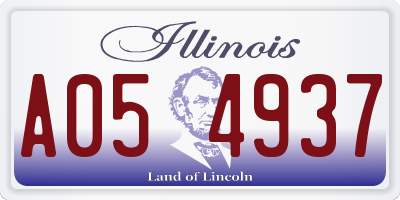 IL license plate A054937
