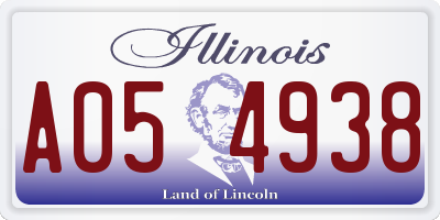 IL license plate A054938