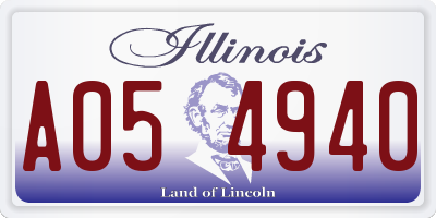 IL license plate A054940