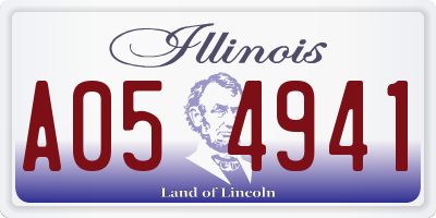 IL license plate A054941