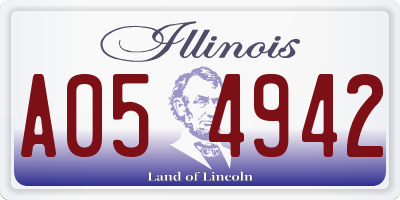 IL license plate A054942