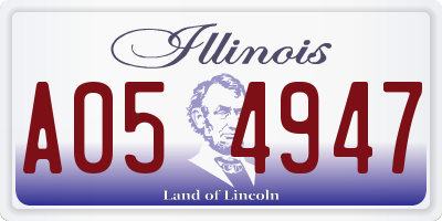 IL license plate A054947