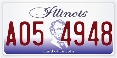 IL license plate A054948