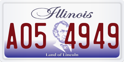 IL license plate A054949